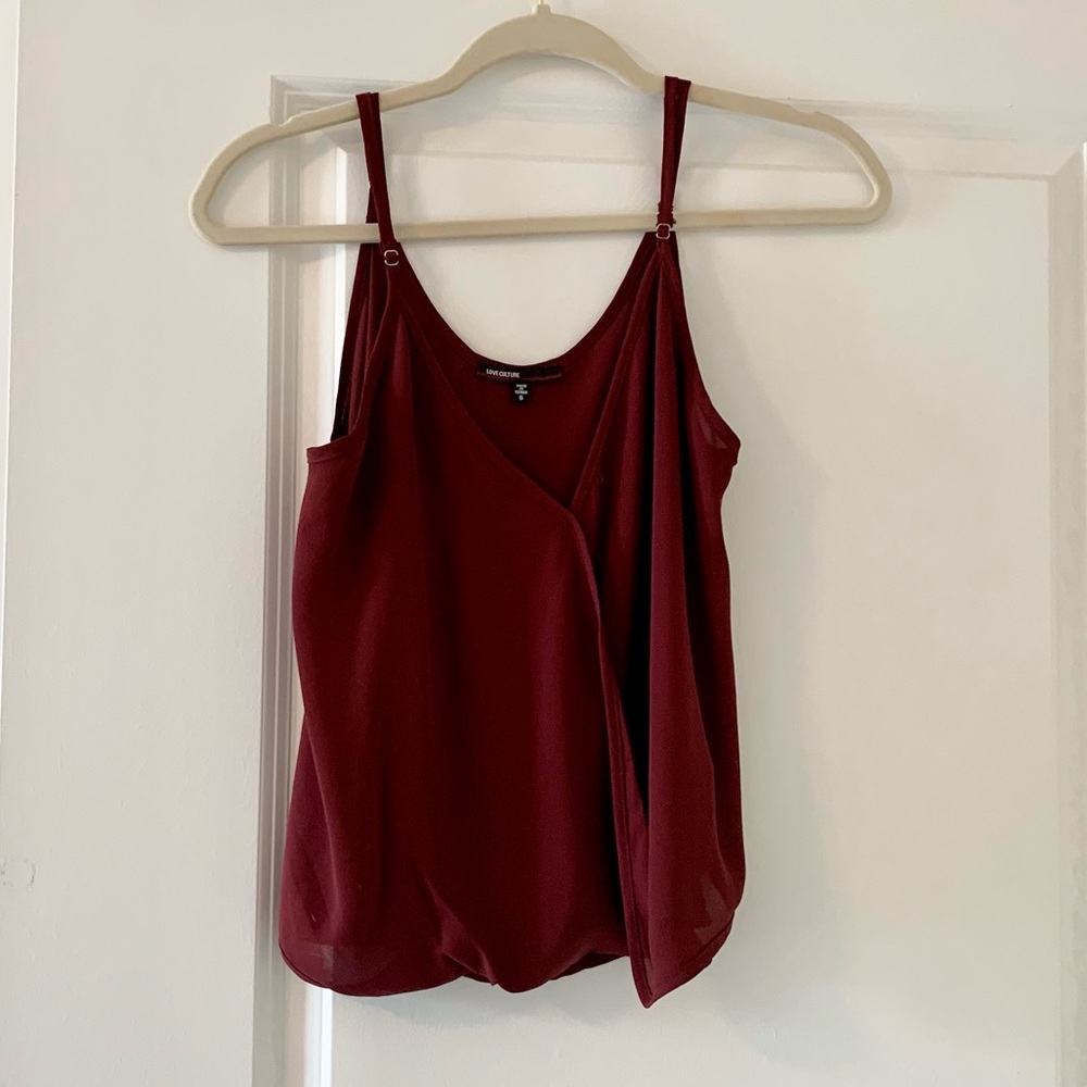 Maroon Love Culture Tank top w/ adjustable straps